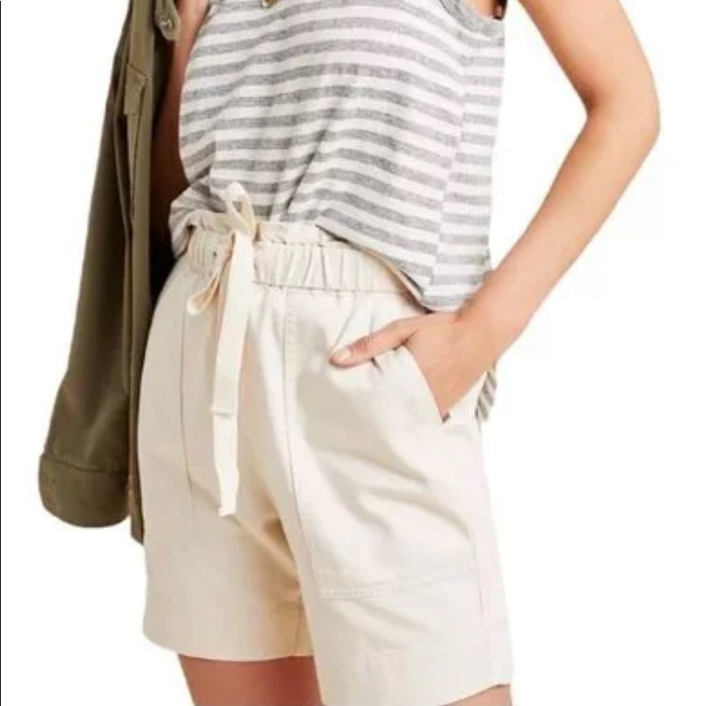 Frye x Anthropologie Khaki Pascale Drawstring Waist Shorts Sz 27